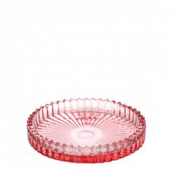 Glas Untersetzer rosa D10cm