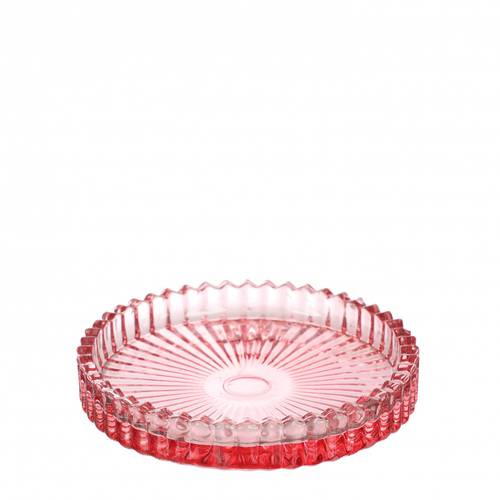Glas Untersetzer rosa D10cm