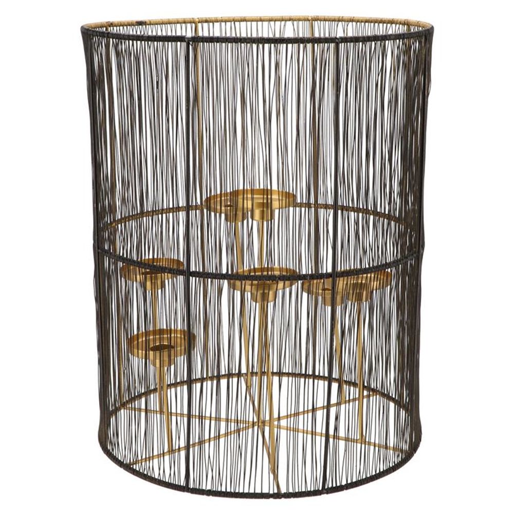 Teelichthalter Ariana 7 schwarz/gold