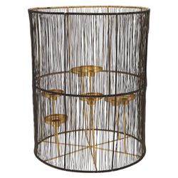 Teelichthalter Ariana 7 schwarz/gold