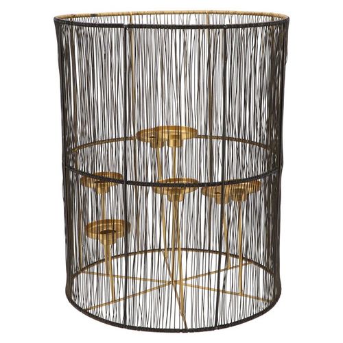 Teelichthalter Ariana 7 schwarz/gold