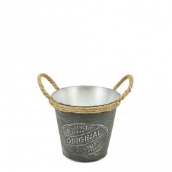 Zink Übertopf Provence grau D14cm H14cm