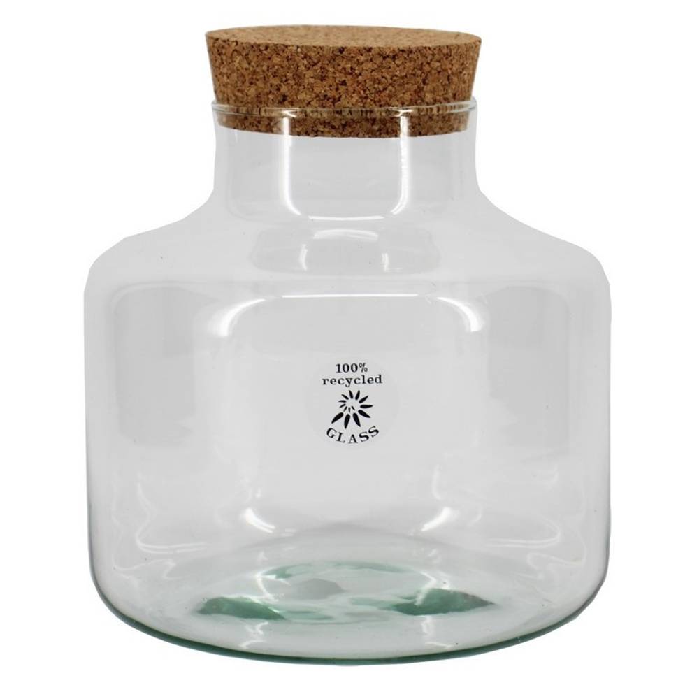 Glas Eco Milchkanne mit kork D10/21cm H21cm