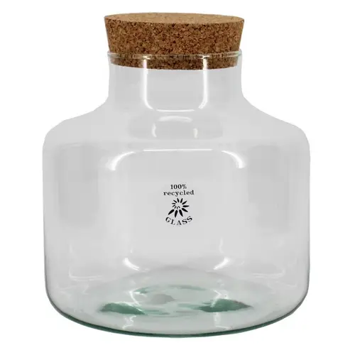 Glas Eco Milchkanne mit kork D10/21cm H21cm