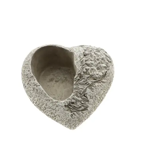 Beton Topf Herz grau 16x16x06.5cm