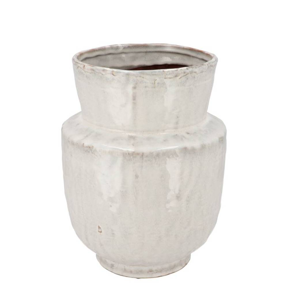 Keramik Vase Iron Stone weiss 21x21x27cm