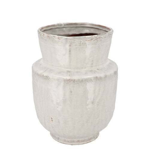 Keramik Vase Iron Stone weiss 21x21x27cm