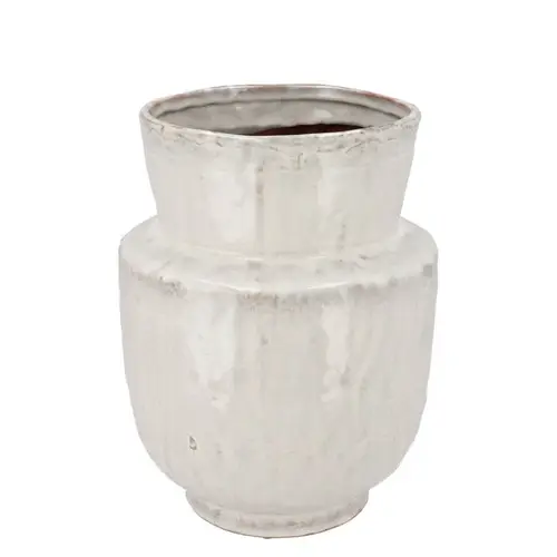 Keramik Vase Iron Stone weiss 21x21x27cm