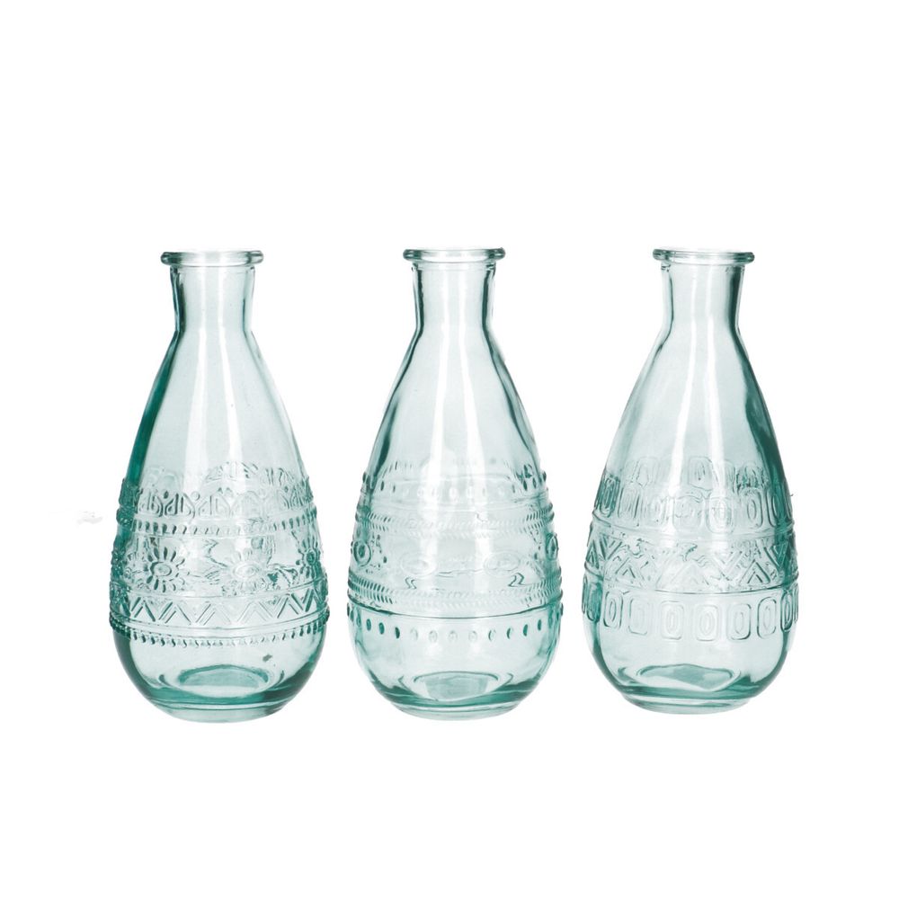 Glas Flasche Rome blau D08cm H16cm