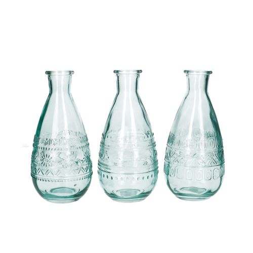Glas Flasche Rome blau D08cm H16cm