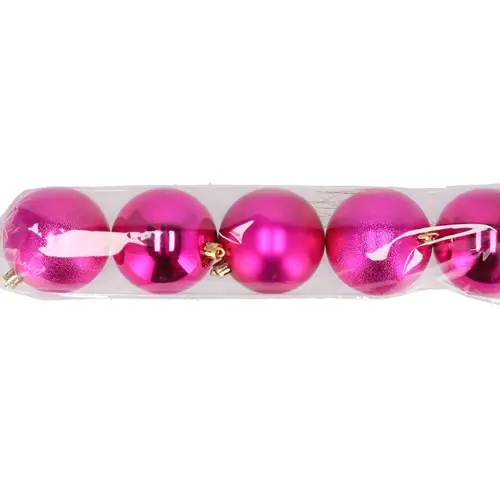 Kugel Unzerbrechlich fuchsia D08cm x5