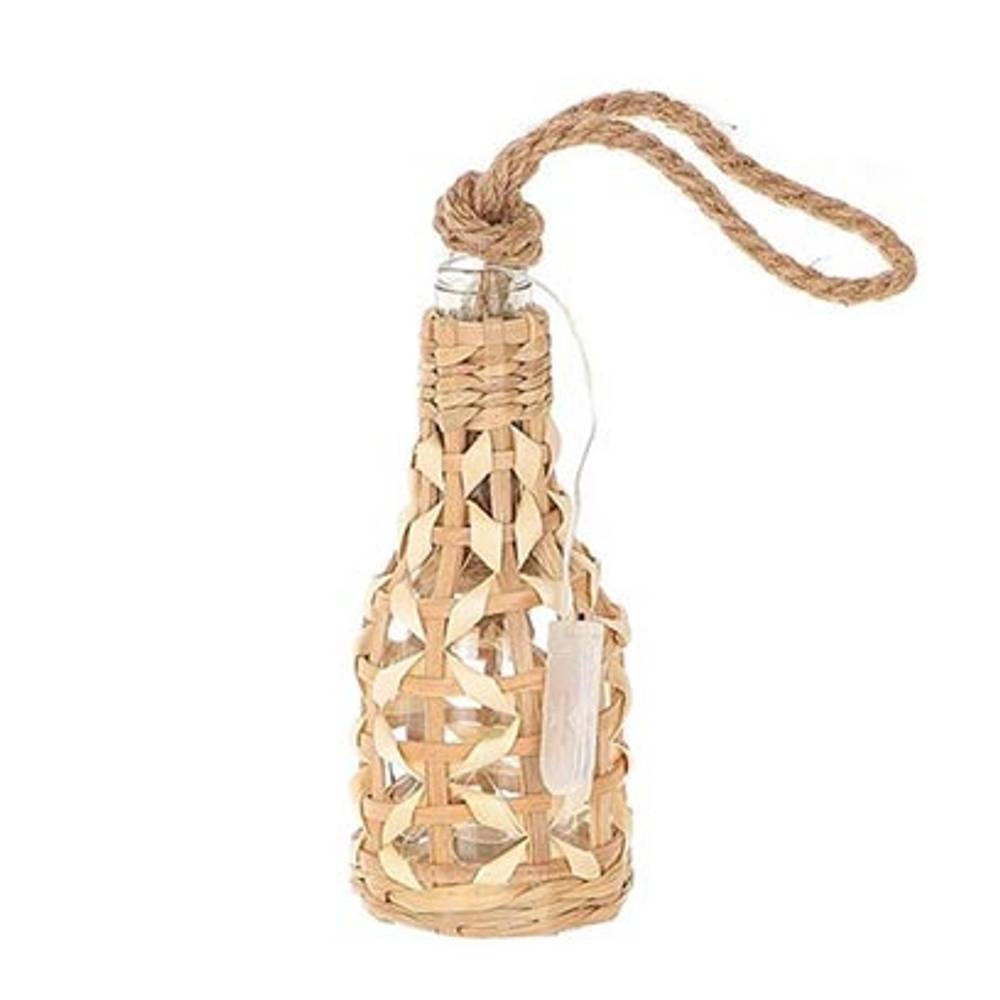 Hänger Wadai Flasche mit LED natur D09cm H23cm