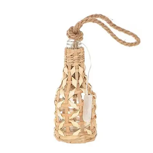 Hänger Wadai Flasche mit LED natur D09cm H23cm