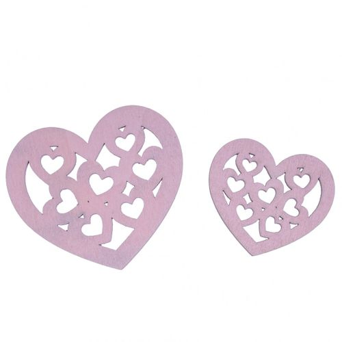 Herz Holz rosa 5-7cm 20st
