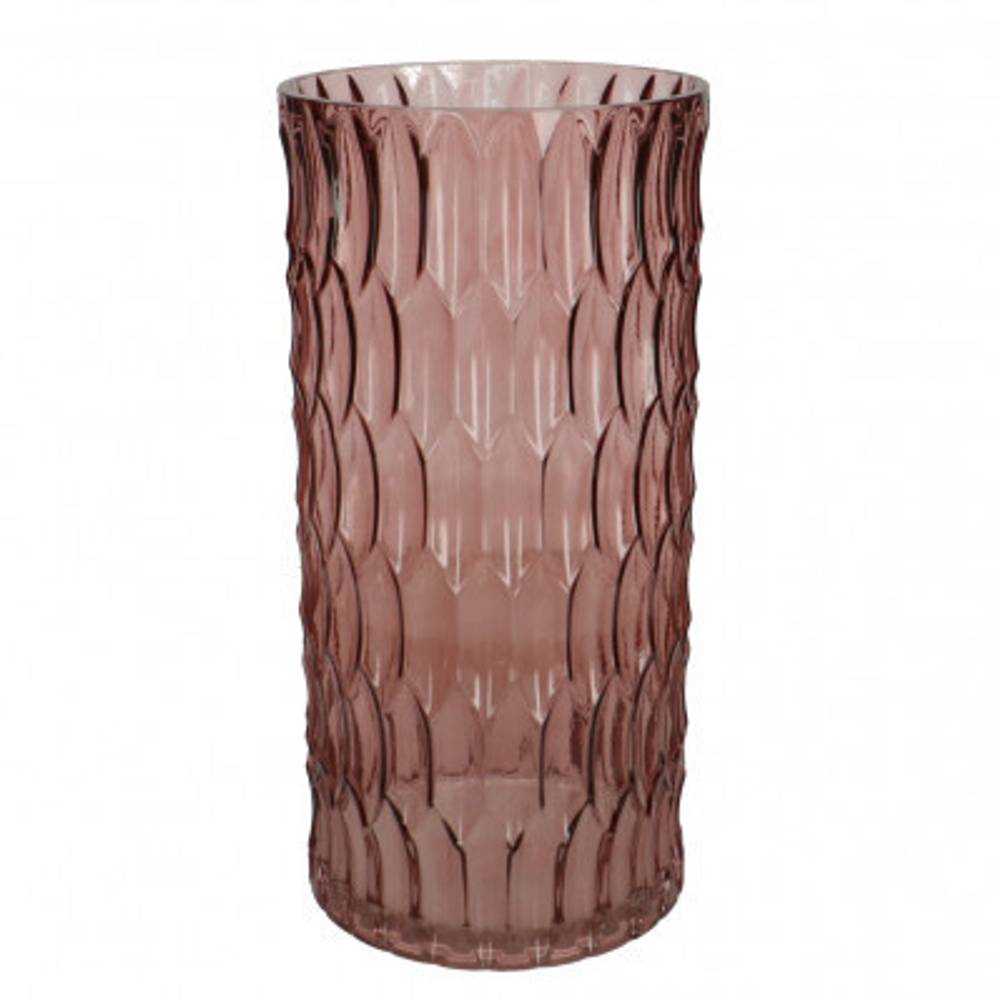 Glas Vase Zylinder Noma rosa D15cm H30cm