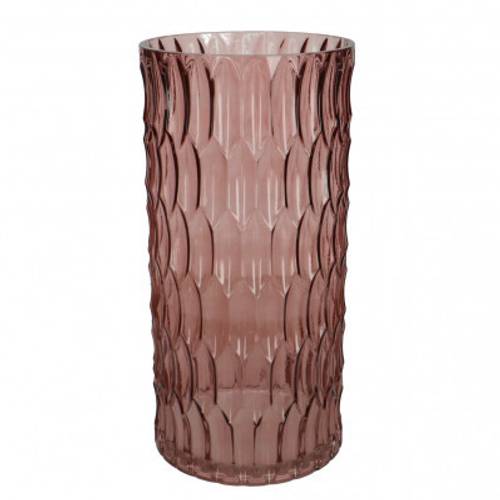 Glas Vase Zylinder Noma rosa D15cm H30cm