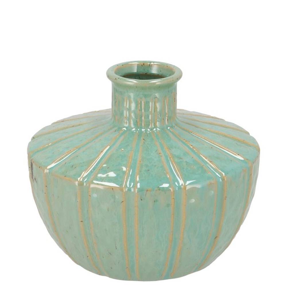 Keramik Vase Sifan Aqua grün 18x18x15cm