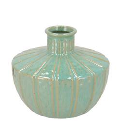 Keramik Vase Sifan Aqua grün 18x18x15cm