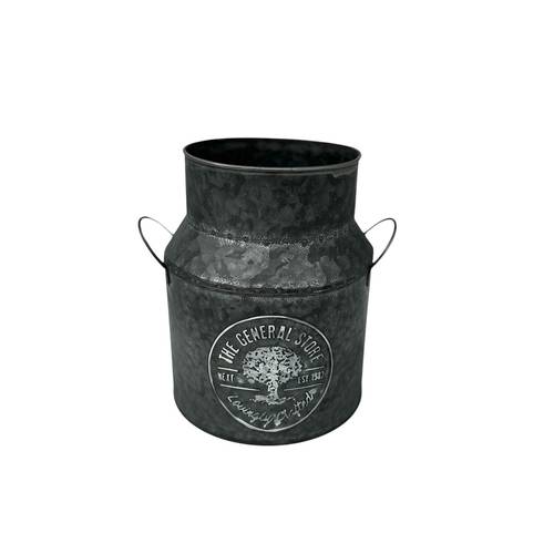 Zink Milchkanne grau D18cm H27cm