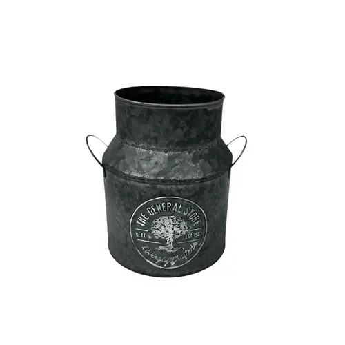 Zink Milchkanne grau D18cm H27cm