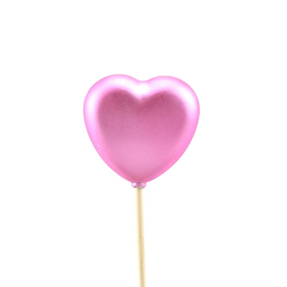 Herz auf Stab rosa L12cm D06cm