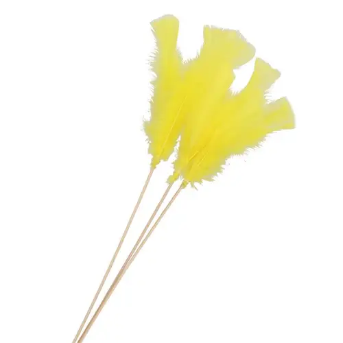 Federn auf Stab gelb L50cm x50