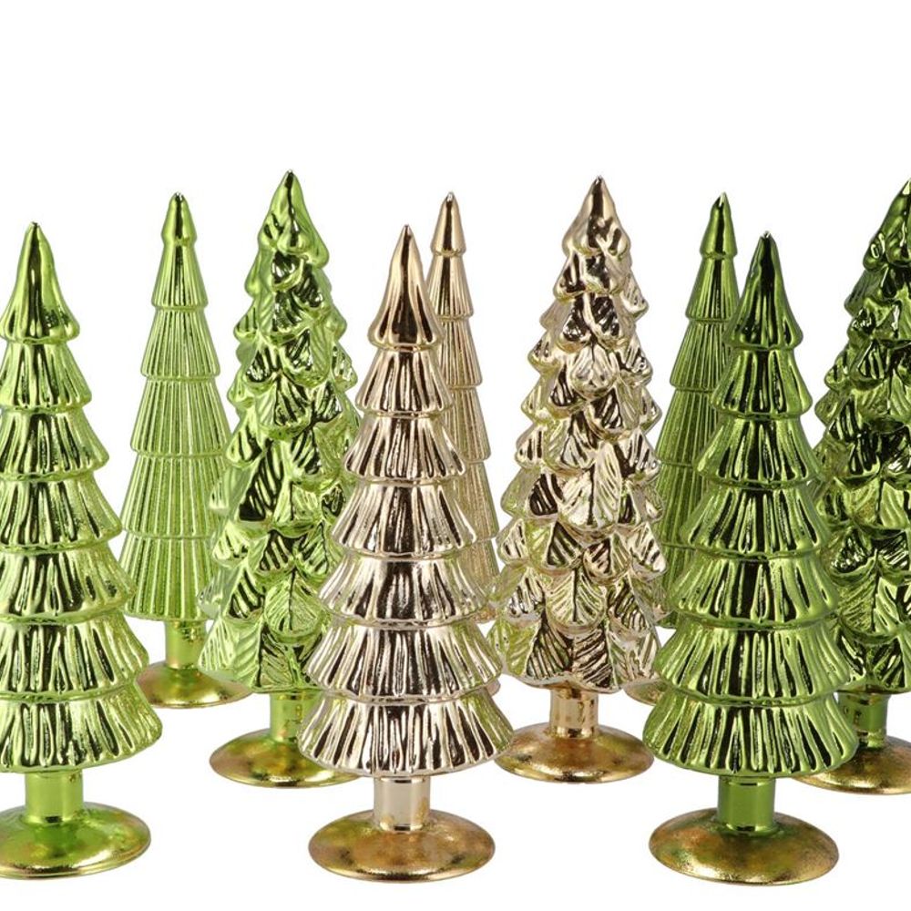 Weihnachtsbaum grün glas metallisch 9x25cm
