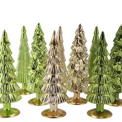 Weihnachtsbaum grün glas metallisch 9x25cm