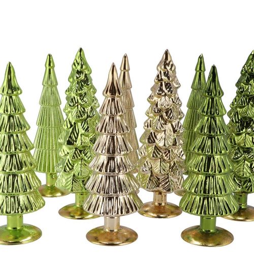 Weihnachtsbaum grün glas metallisch 9x25cm