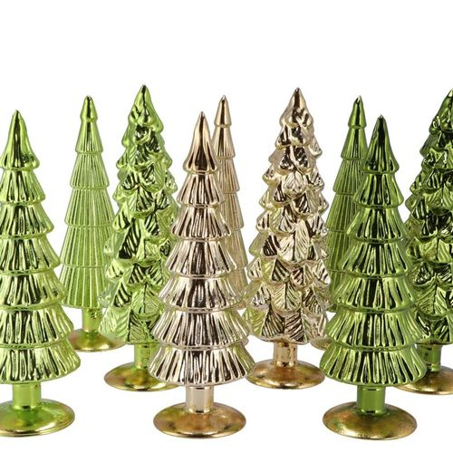 Weihnachtsbaum grün glas metallisch 9x25cm