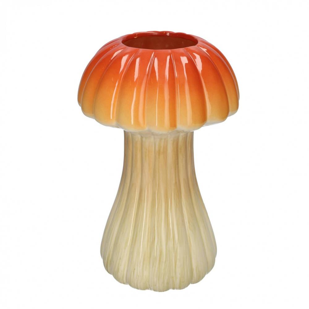 Keramik Vase Pilz orange D08/18cm H28.5cm