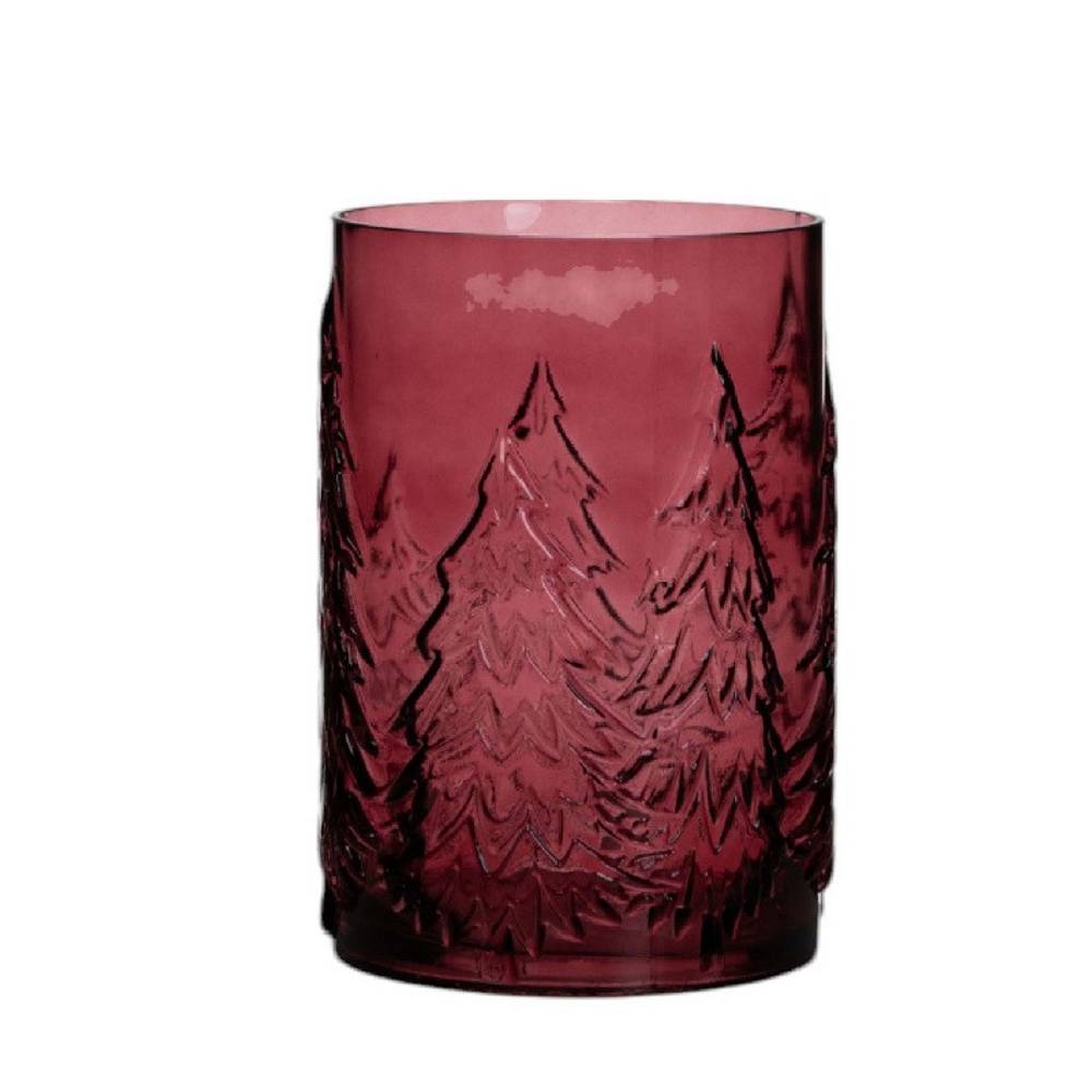 Glas Vase Baum rot D16cm H22cm