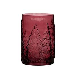 Glas Vase Baum rot D16cm H22cm
