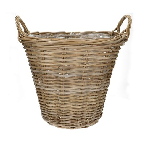 Korb Henkel Rattan braun D45cm H40cm