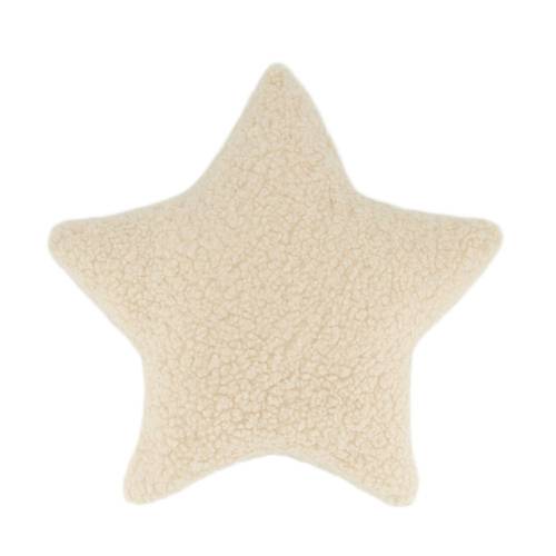 Kissen Stern Teddy creme 45x45cm
