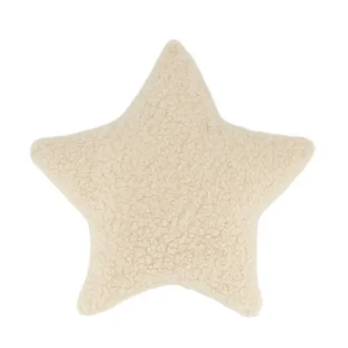 Kissen Stern Teddy creme 45x45cm