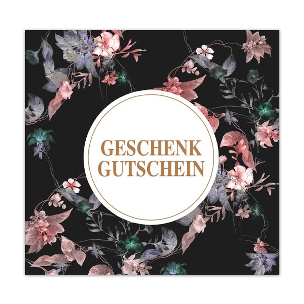 Geschenk Gutschein R schwarz 12x12cm 12st