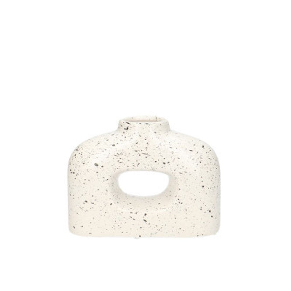 Kerzenständer Vase weiss D06/16cm H12cm