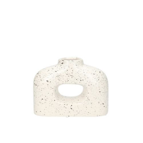 Kerzenständer Vase weiss D06/16cm H12cm