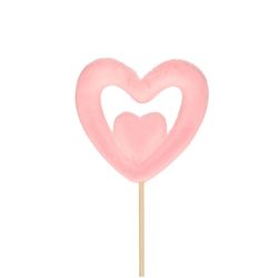 Herz auf Stab Flock rosa L50cm D07cm