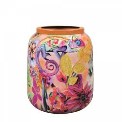 Metall Vase Tropical D21cm H24cm