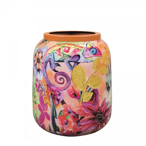 Metall Vase Tropical D21cm H24cm