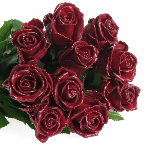 Rose weinrot Wachs (W1) 60cm