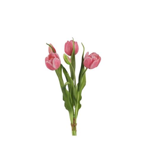 Seiden Tulpen Strauss rosa L43cm x7
