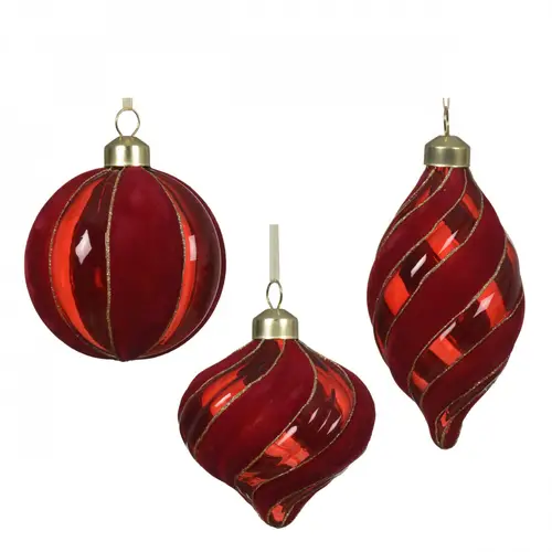 Hänger Kugel Deko rot D08cm
