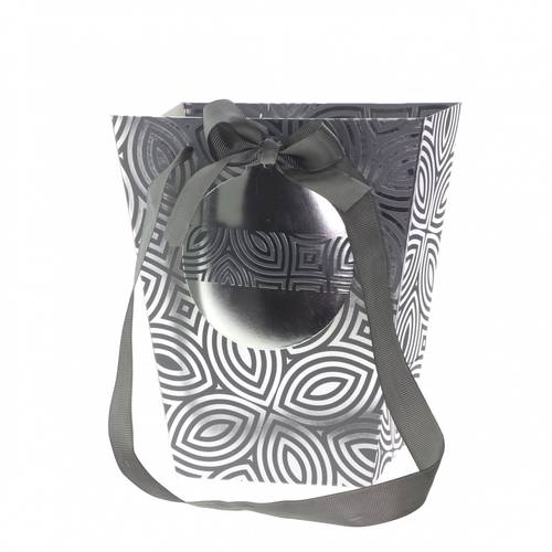 Tasche Ezra silber 17/13x11/11X20cm