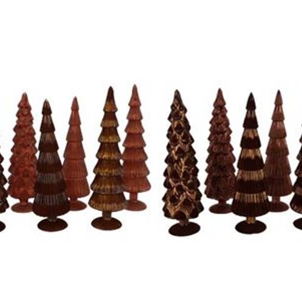 Glas Baum Twinkle Velvet mix braun 10x30cm