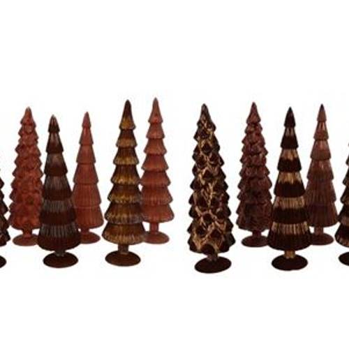 Glas Baum Twinkle Velvet mix braun 10x30cm
