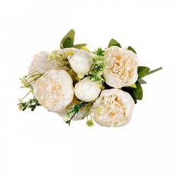 Seiden Pfingstrosen Strauss weiss L41cm 