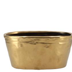 Keramik Übertopf Iron Stone gold 28x15x13cm